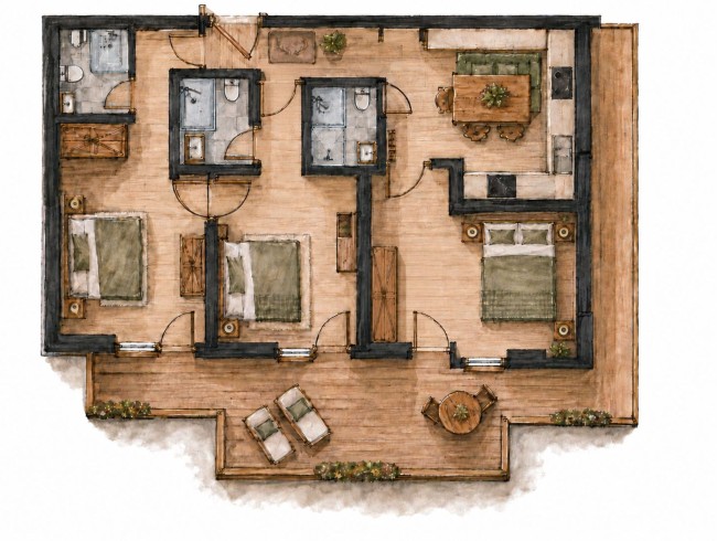 Skizze Appartment